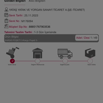 Yataş Ürün Teslim Edilmedi