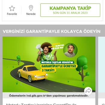 Garanti BBVA Vergi Ödemesini Taksitlendirmediler.