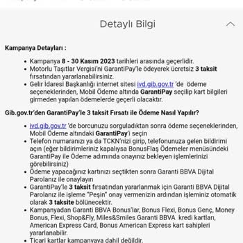 Garanti BBVA Vergi Ödemesini Taksitlendirmediler.