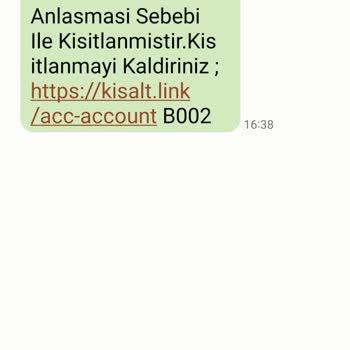 BAŞAK-BİLGİ (sms) Dijital Kısıtlama Mesajı Hakkında B**** Talebi