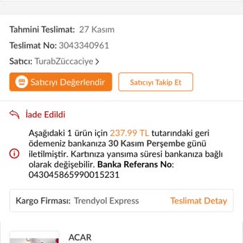 Trendyol İptal Ve İade Ettim Ama Hala Param Yatmadı