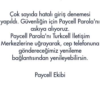 Paycell Şifremi Değişilmiyor İlgili Birisi Yok