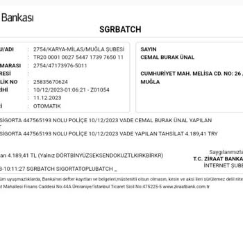Türkiye Sigorta Özel Konut Poliçesi İptali