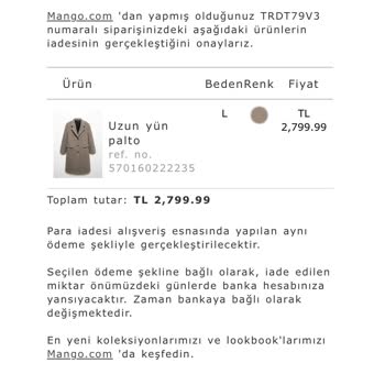 Mango Hatalı İşlem Yapıldı