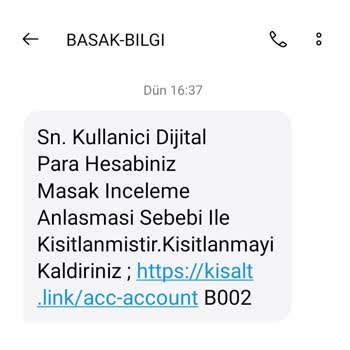 Başak Bilgi Den Gelen SMS Mesajı