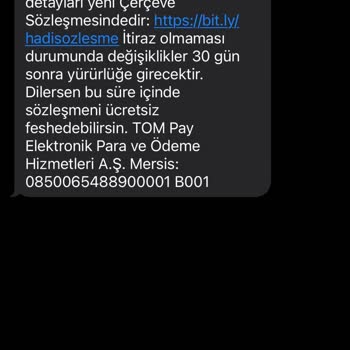 Tom Pay Hadi Uygulaması Fesih Sorunu