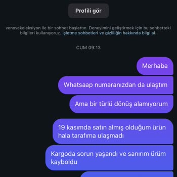 Venöve Kayıp Durumunda Olan Kargo İçin Destek Alınamıyor