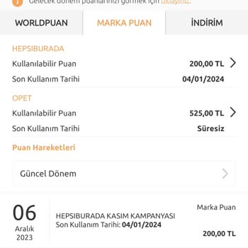 Hepsiburada World Marka Puanı Kullanamıyorum