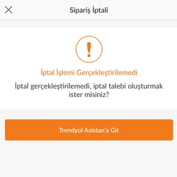 Trendyol İptal Gerçekleşmedi Hatası