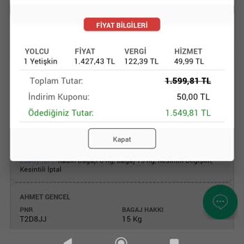 Pegasus Bilet Fiyatının Aldığım Fiyattan Daha Da Düşük Olması
