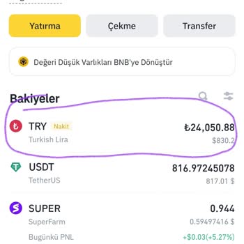 Binance USDT İznim Olmadan TRY'ye Çevrilmiş Satış Sırasında