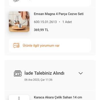 Karaca Züccaciye Karaca Ücret İademi Yapmıyor
