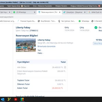 Liberty Fabay İçin Yaptığım Rezervasyon Ertesi Gün İptal Edilmek İsteniyor