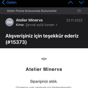 Atelier Minerva Kargo Süresi Ve Satıcının İletişimsizliği