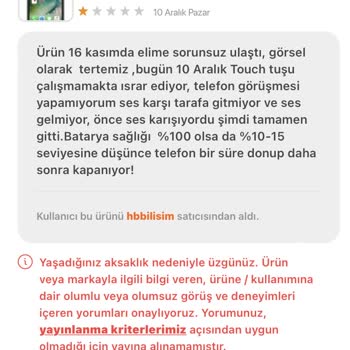 Hepsiburada Satın Aldığım Yenilenmiş Telefonun Değerlendirmesi Yasakmış