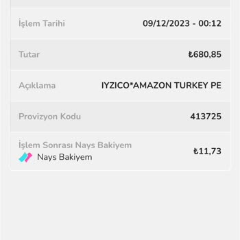 Nays 1 Yaş Özel Hediye Para Kampanyası