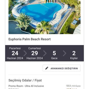 Euphoria Hotels Kendi Vatandaşına 29000₺ Yabancıya 19000₺ Olan Hotel