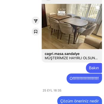 Çağrı Masa Sandalye (Instagram) Renk Ve Hatalı Ürün Mağduriyeti