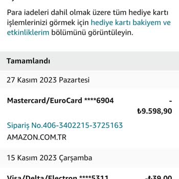 Amozon.com Mağduriyet Giderilmesi