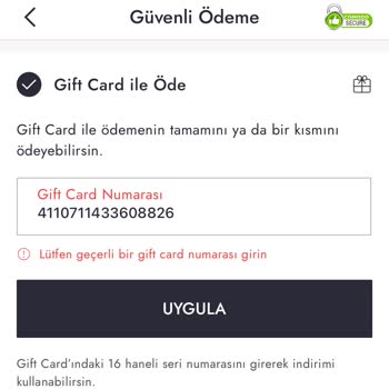 Totemim.com Totem Black Kart Mağazalarda Hata Veriyor