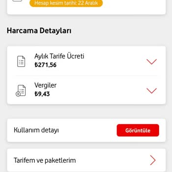 Vodafone Tarife Değişikliği Hakkında