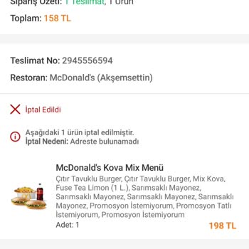 Trendyol Yemek Ücret İademi Vermiyor