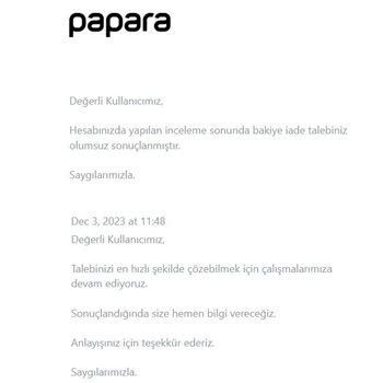 Papara Ödeme Yapmadan Hesabımı Kapattı