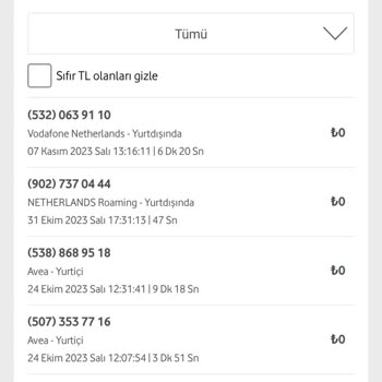 Vodafone Yüksek Fatura Tutarı