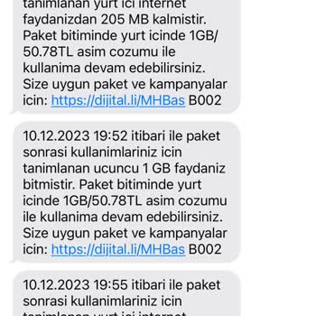 Turkcell Kullanmadığım Halde İnternet Bitti Paketi Mesajı Atıyor