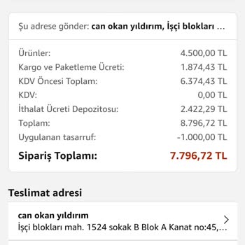 Amazon Yurt Dışı Alışverişinde Sepette Farklı Fiyat Çıkması