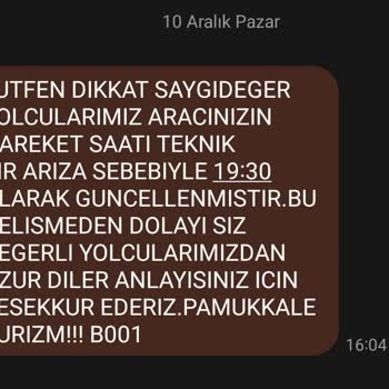 Pamukkale Turizm Kötü Ve Saygısızca Hizmet Veriyor.