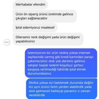 H&R Butik Stokta Olmayan Ürün İçin Ücret İadesi Yapılmaması