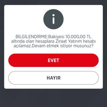 Ziraat Bankası ZBorsa Hesap Açılışı İçin Alt Limit