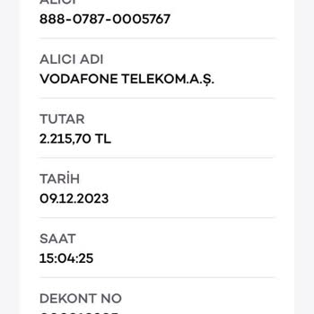 Vodafone'dan Alınan Telefon