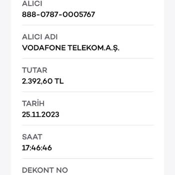 Vodafone'dan Alınan Telefon