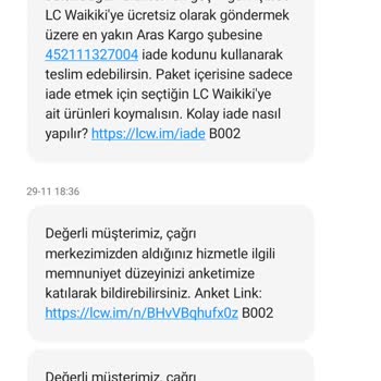 LC Waikiki Ürünün Parasını İade Etmeme