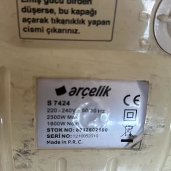 Arçelik S 7424 Marka Elektrik Süpürgesi Yedek Parça