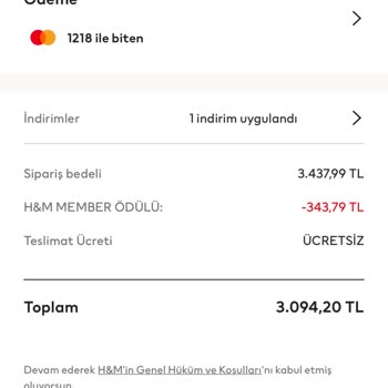 H&M RM1 Hata Kodu