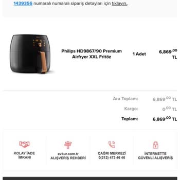 Evkur Alışveriş Verilen Sipariş Yerine Daha Alt Model Bir Ürün Teslimi Yapıldı