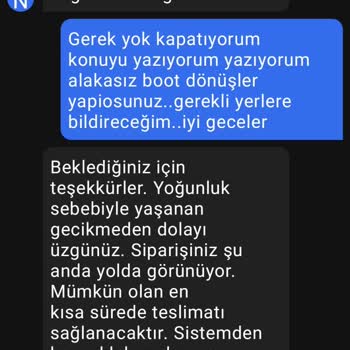 Getir Büyük Geciken Sipariş