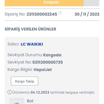 LCW Gönderdiği Ürünün Takibini Yapmıyor. Mağdurum