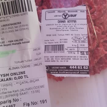 Yemeksepeti Mahalle Eksik Ürün Gönderimi