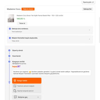 Madame Coco Kargo Ve Şikayet Talebinin Cevaplanmaması