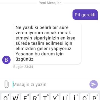 Getir Eksik Teslimat Yapılması