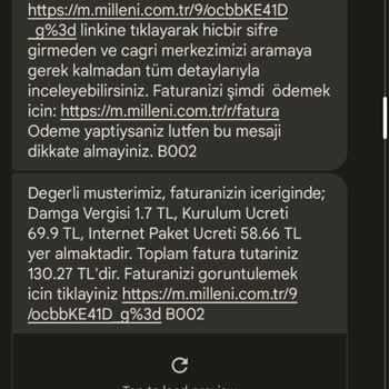 Millenicom Faturama Bir Yılım Dolmadan Gelen % 123 Zam