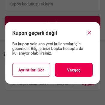 Yemeksepeti Müşteri Mağduriyeti Ve Kupon Kullanamama