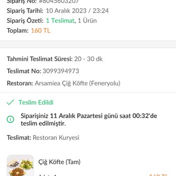 Trendyol - Arsamiea Çiğ Köfte Feneryolu