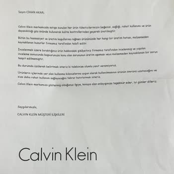 Calvin Klein Ürününün Arkasında Durmuyor.