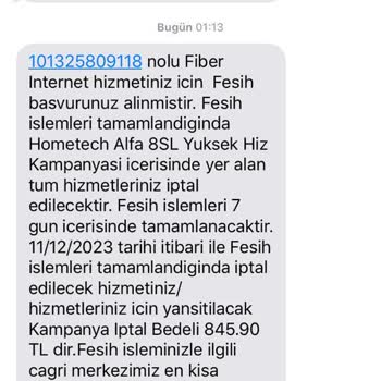 Turkcell Superonline Haksız Fesih Bedeli Yansıtılması