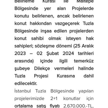 TOKİ 2019 Tuzla 5750 Konut Fahiş Fiyatlar